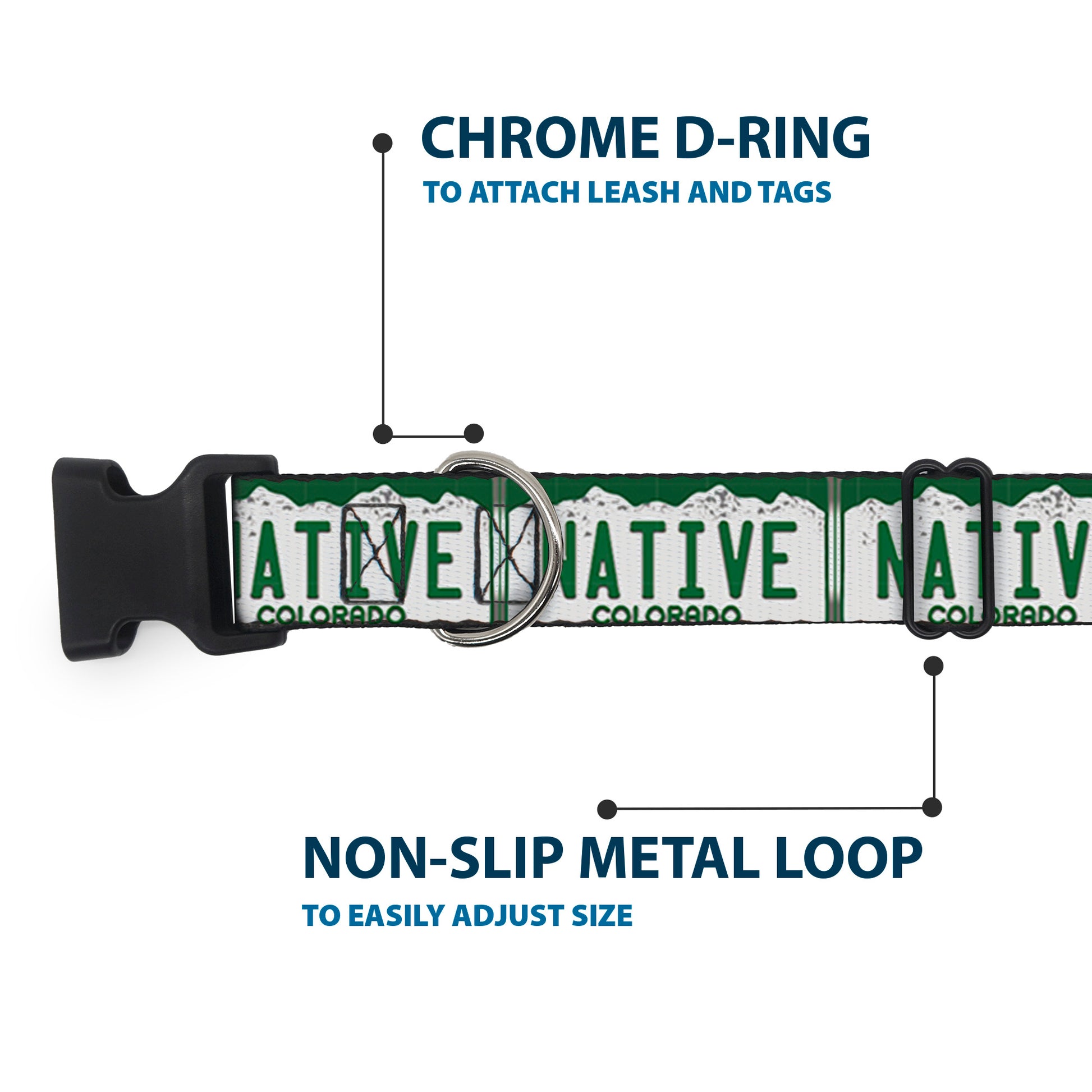 Plastic Clip Collar - Colorado License Plate NATIVE Plastic Clip Collars Buckle-Down