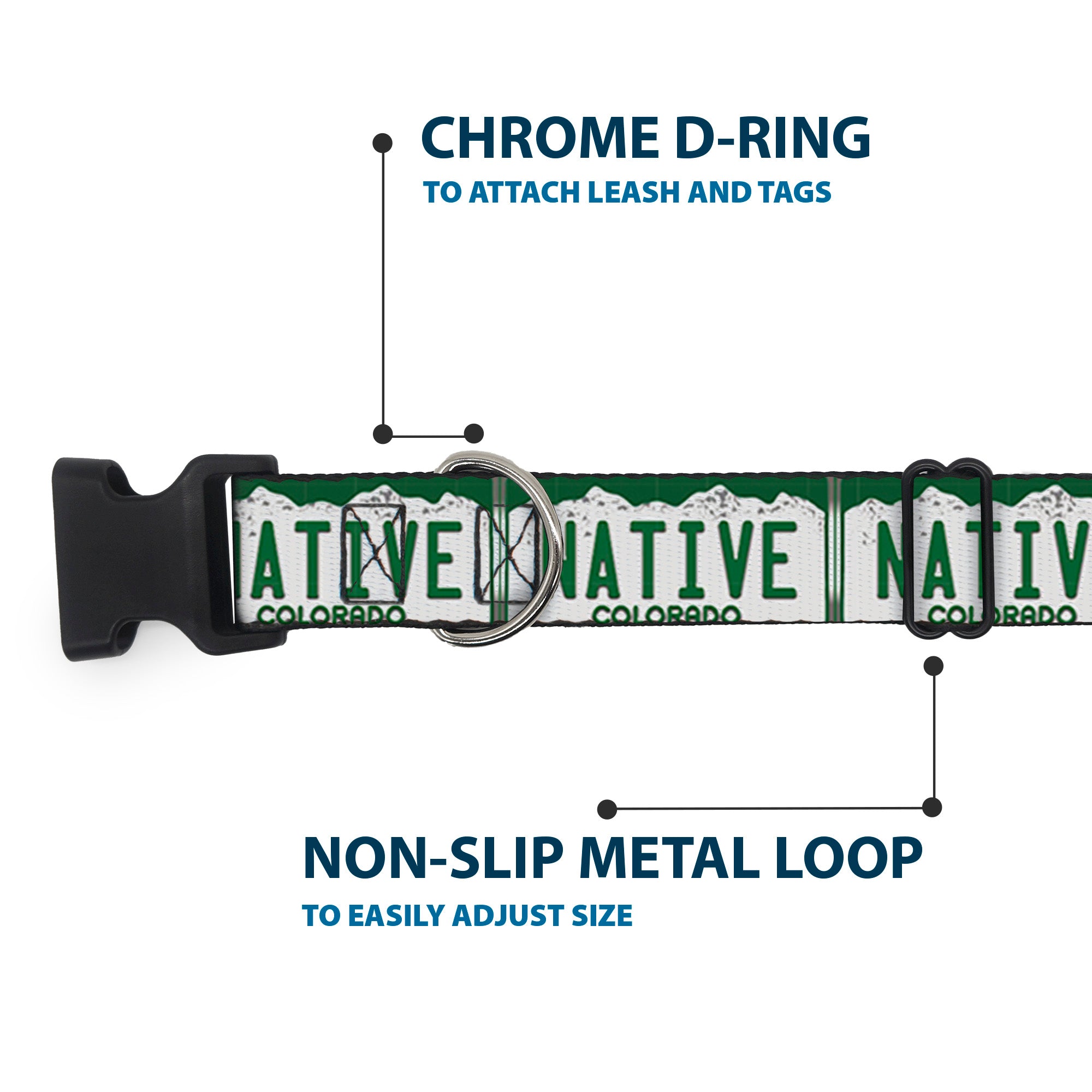 Plastic Clip Collar - Colorado License Plate NATIVE Plastic Clip Collars Buckle-Down