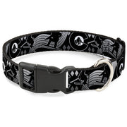 Plastic Clip Collar - Colorado Skier/Snowboarder Black/White/Grays Plastic Clip Collars Buckle-Down