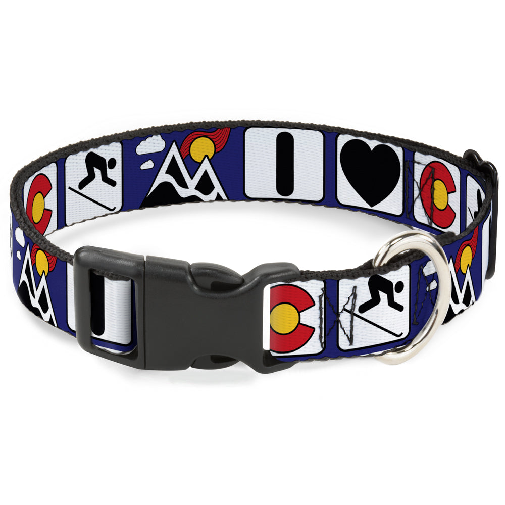 Plastic Clip Collar - I HEART COLORADO SKIING Logos/Mountain Plastic Clip Collars Buckle-Down
