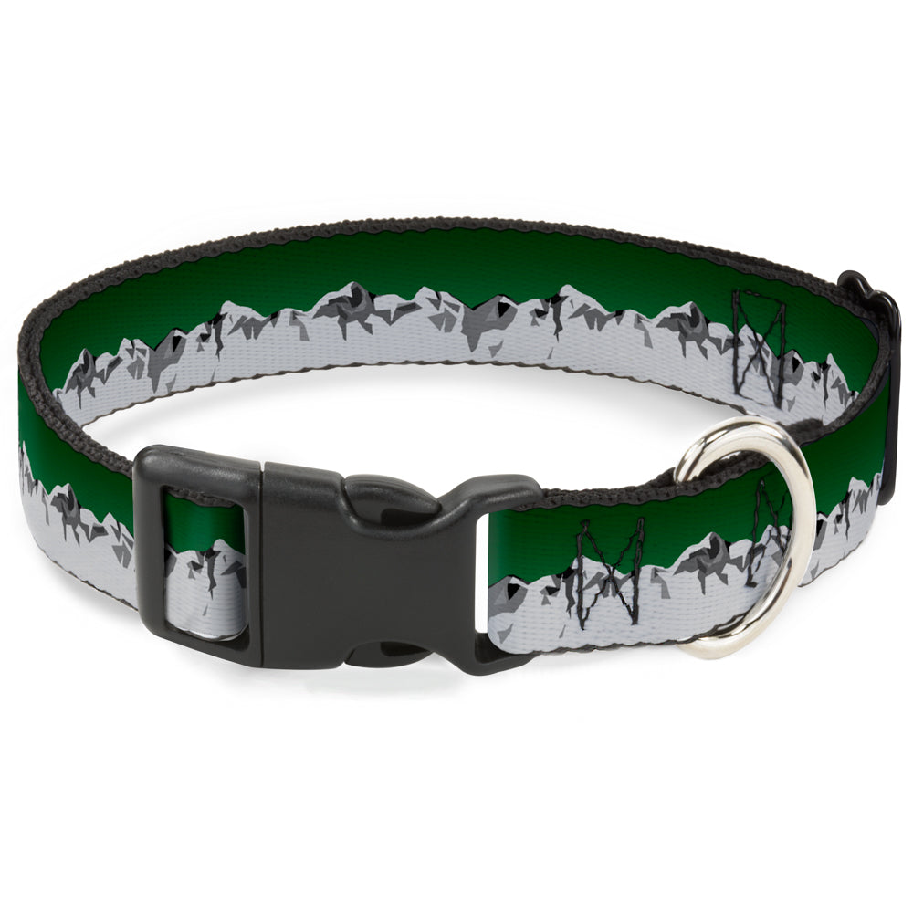 Plastic Clip Collar - Colorado Mountains Green/Grays Plastic Clip Collars Buckle-Down