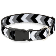 Plastic Clip Collar - Chevron White/Gray/Black Plastic Clip Collars Buckle-Down