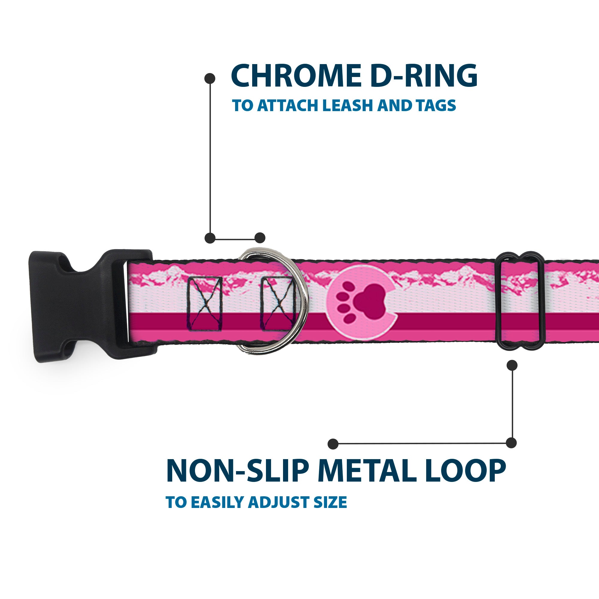 Plastic Clip Collar - Colorado Paw/Mountains Pinks Plastic Clip Collars Buckle-Down