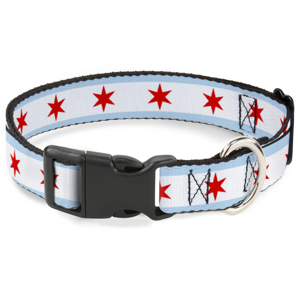 Plastic Clip Collar - Chicago Flag Plastic Clip Collars Buckle-Down