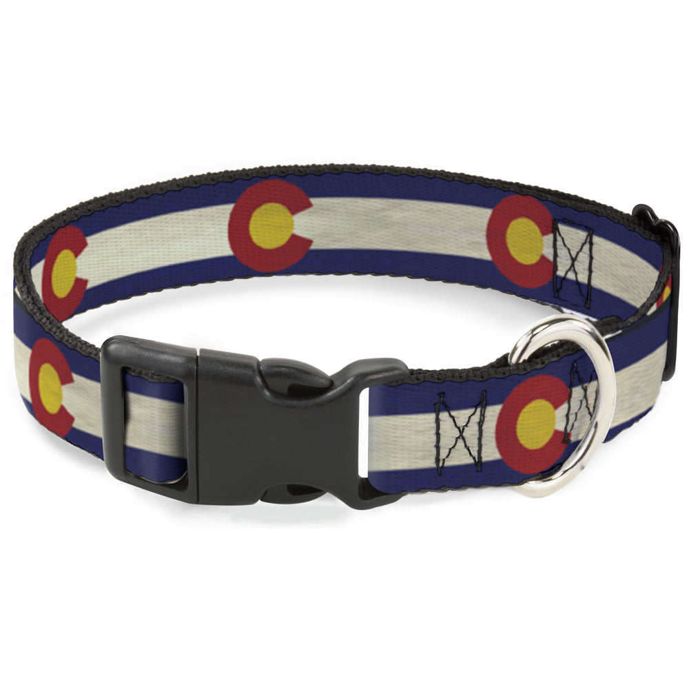 Plastic Clip Collar - Colorado Flags2 Repeat Vintage2 Plastic Clip Collars Buckle-Down
