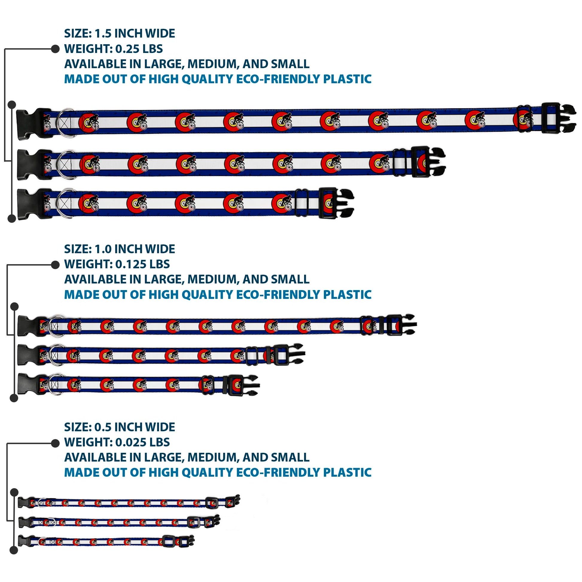 Plastic Clip Collar - Colorado Biker Distressed Plastic Clip Collars Buckle-Down