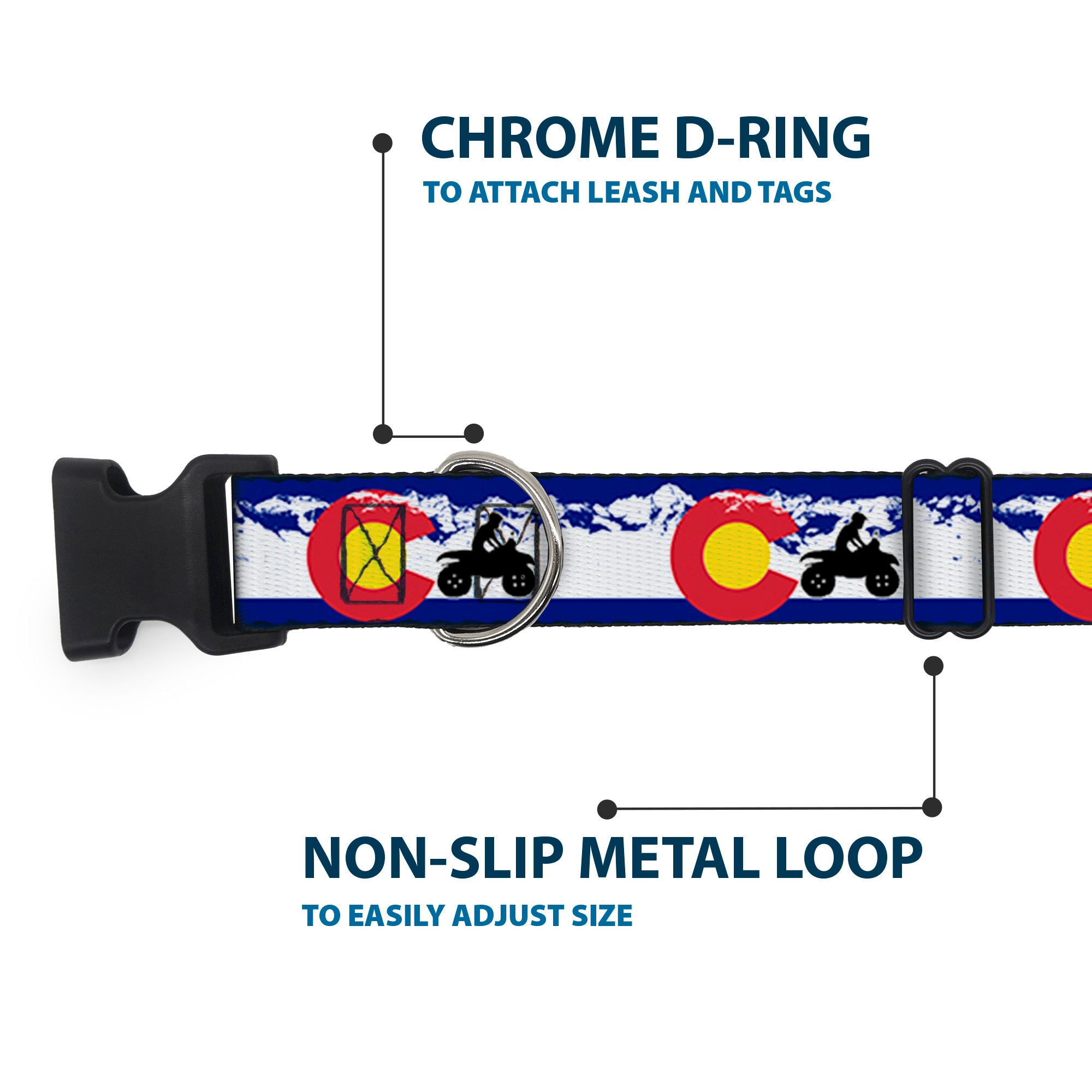 Plastic Clip Collar - Colorado/ATV Rider/Mountains Plastic Clip Collars Buckle-Down