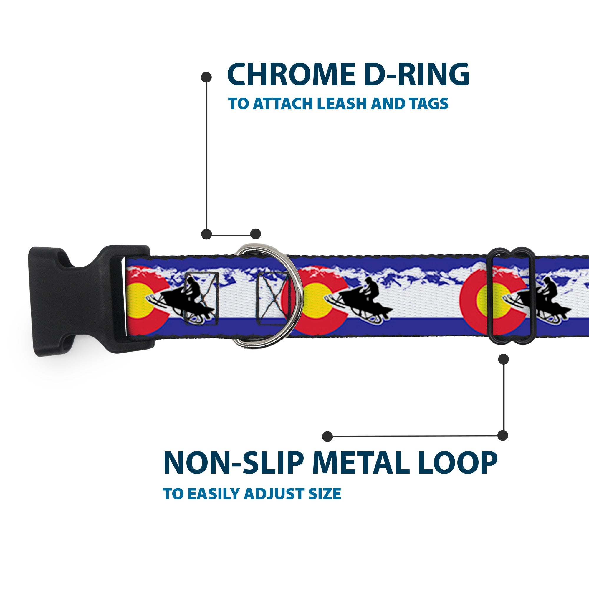 Plastic Clip Collar - Colorado/Snowmobiler/Mountains Plastic Clip Collars Buckle-Down