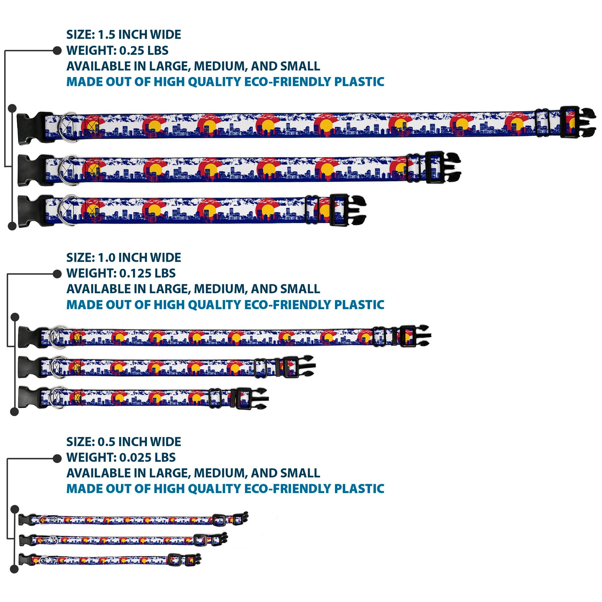 Plastic Clip Collar - Colorado Skyline/Mountains Plastic Clip Collars Buckle-Down