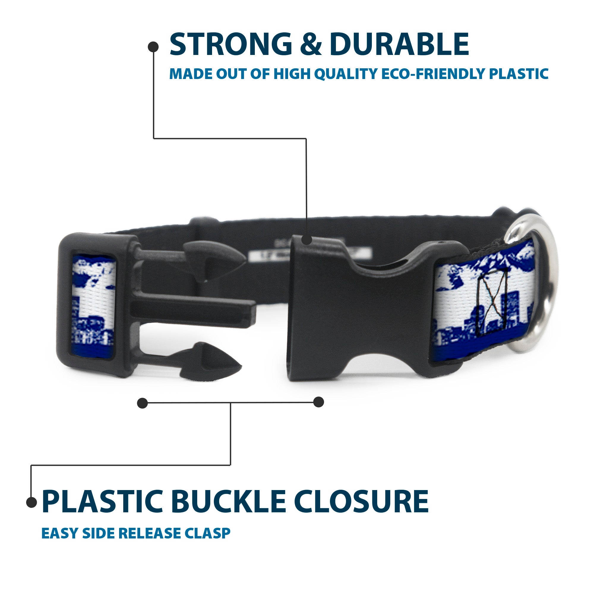 Plastic Clip Collar - Colorado Skyline/Mountains Plastic Clip Collars Buckle-Down