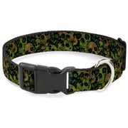Plastic Clip Collar - Camo Olive/Black Skull Yard2 Plastic Clip Collars Buckle-Down