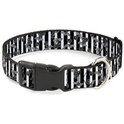 Plastic Clip Collar - Cherries Scattered/Vertical Stripe White/Black/Grays Plastic Clip Collars Buckle-Down