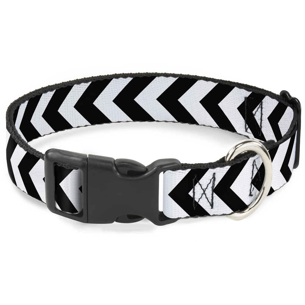 Plastic Clip Collar - Chevron2 White/Black Plastic Clip Collars Buckle-Down