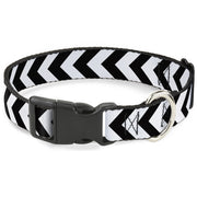 Plastic Clip Collar - Chevron2 White/Black Plastic Clip Collars Buckle-Down