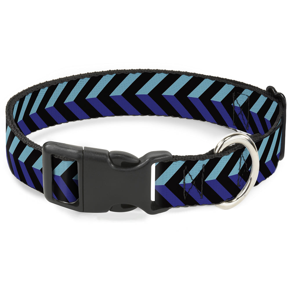 Plastic Clip Collar - Chevron3 Split Turquoise/Purple/Black Plastic Clip Collars Buckle-Down