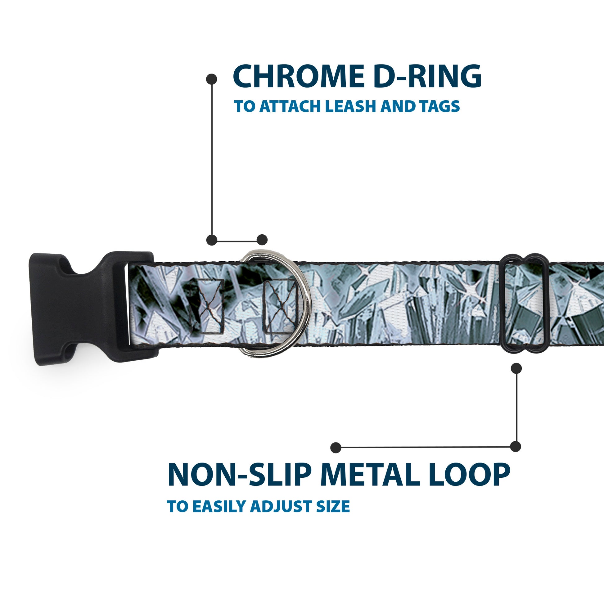 Plastic Clip Collar - Crystals3 Clear Plastic Clip Collars Buckle-Down