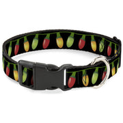 Plastic Clip Collar - Christmas Lights Black/Multi Color Plastic Clip Collars Buckle-Down