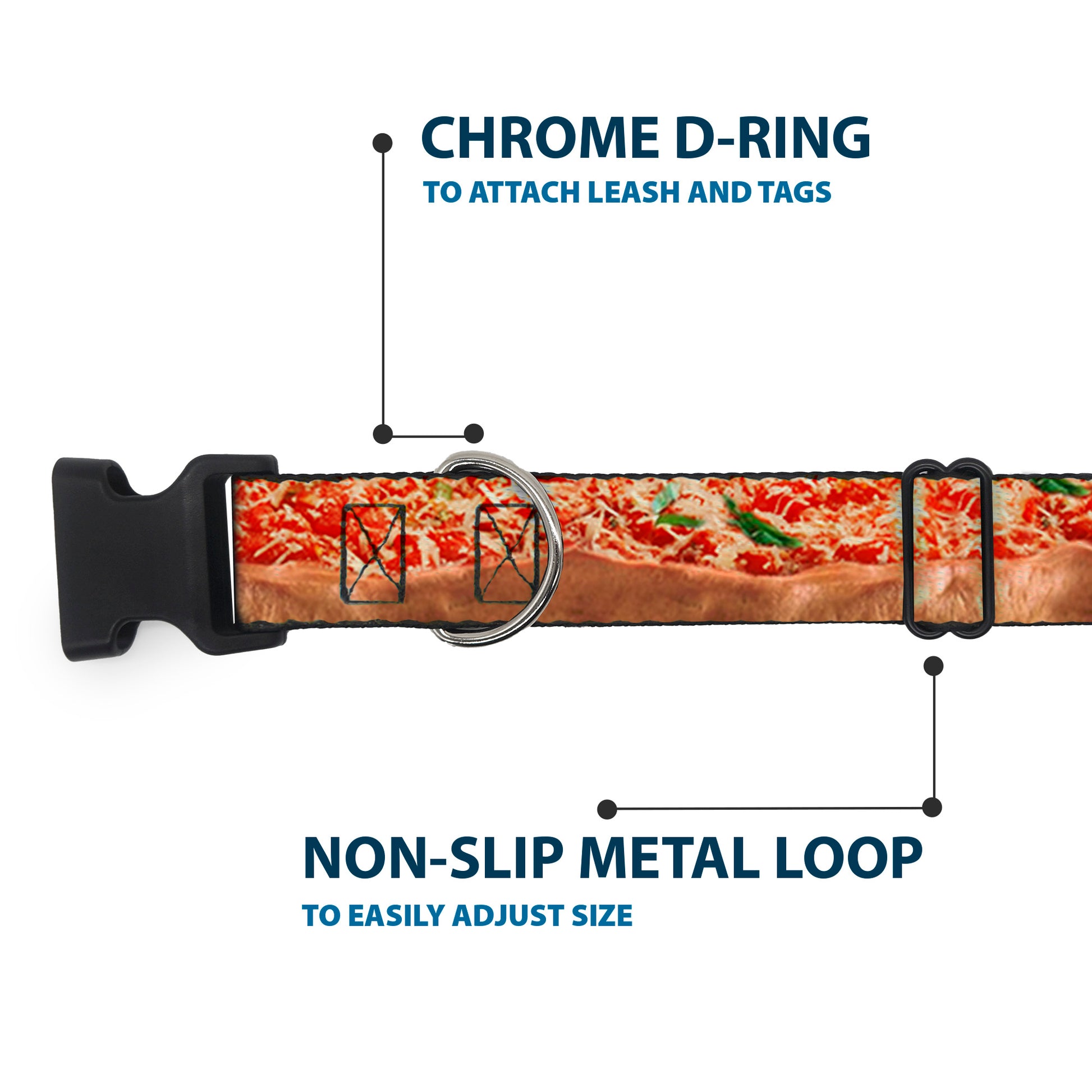 Plastic Clip Collar - Chicago Style Pizza Vivid Plastic Clip Collars Buckle-Down