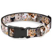 Plastic Clip Collar - Cat Faces Stacked Plastic Clip Collars Buckle-Down