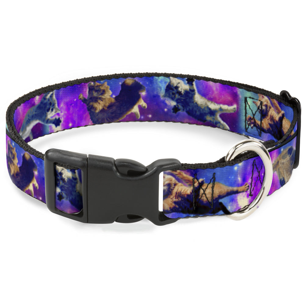 Plastic Clip Collar - Cats in Space Pinks/Blues Plastic Clip Collars Buckle-Down