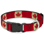 Plastic Clip Collar - Canada Flag Painted Plastic Clip Collars Buckle-Down