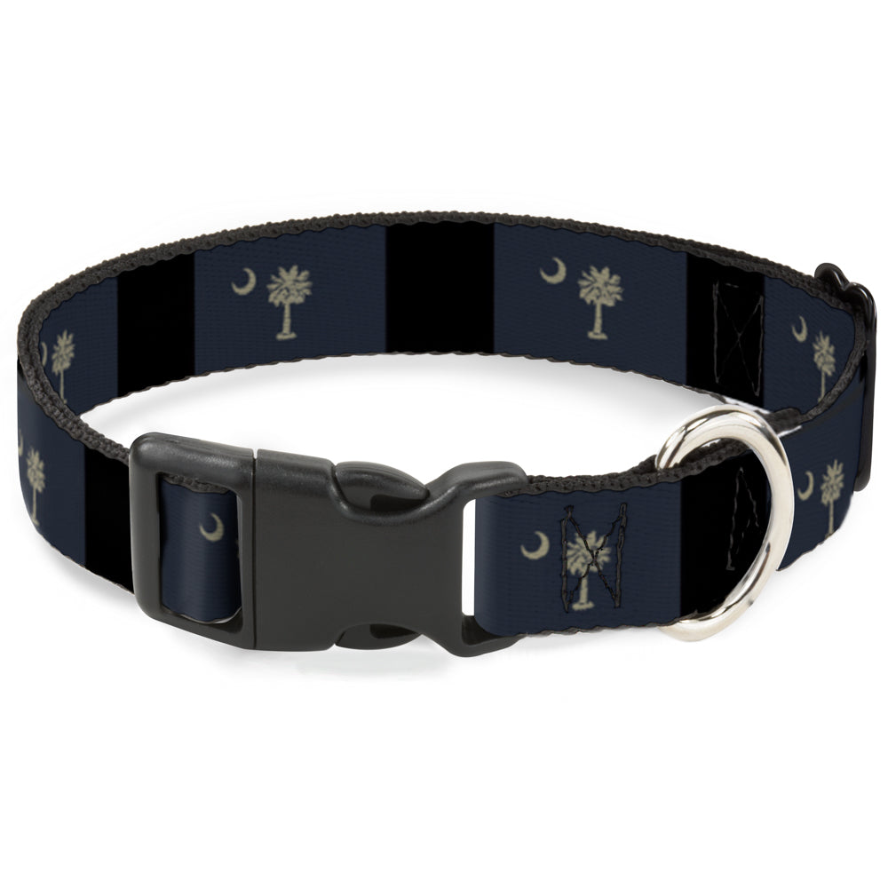 Plastic Clip Collar - South Carolina Flag Distressed/Black Plastic Clip Collars Buckle-Down
