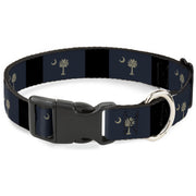 Plastic Clip Collar - South Carolina Flag Distressed/Black Plastic Clip Collars Buckle-Down