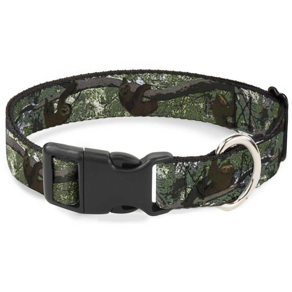 Plastic Clip Collar - Sloth Tree Hanging Posterized Plastic Clip Collars Buckle-Down