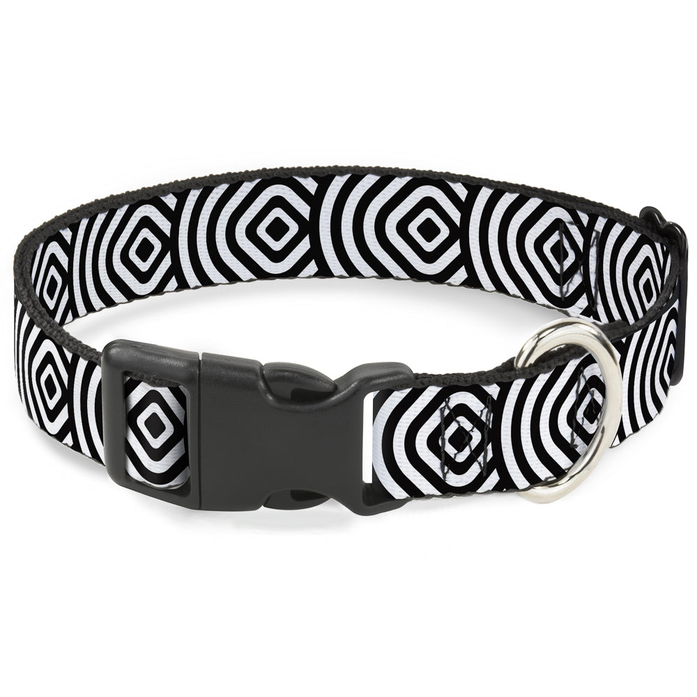 Plastic Clip Collar - Square Target White/Black Plastic Clip Collars Buckle-Down