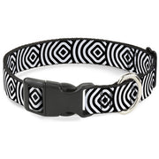 Plastic Clip Collar - Square Target White/Black Plastic Clip Collars Buckle-Down