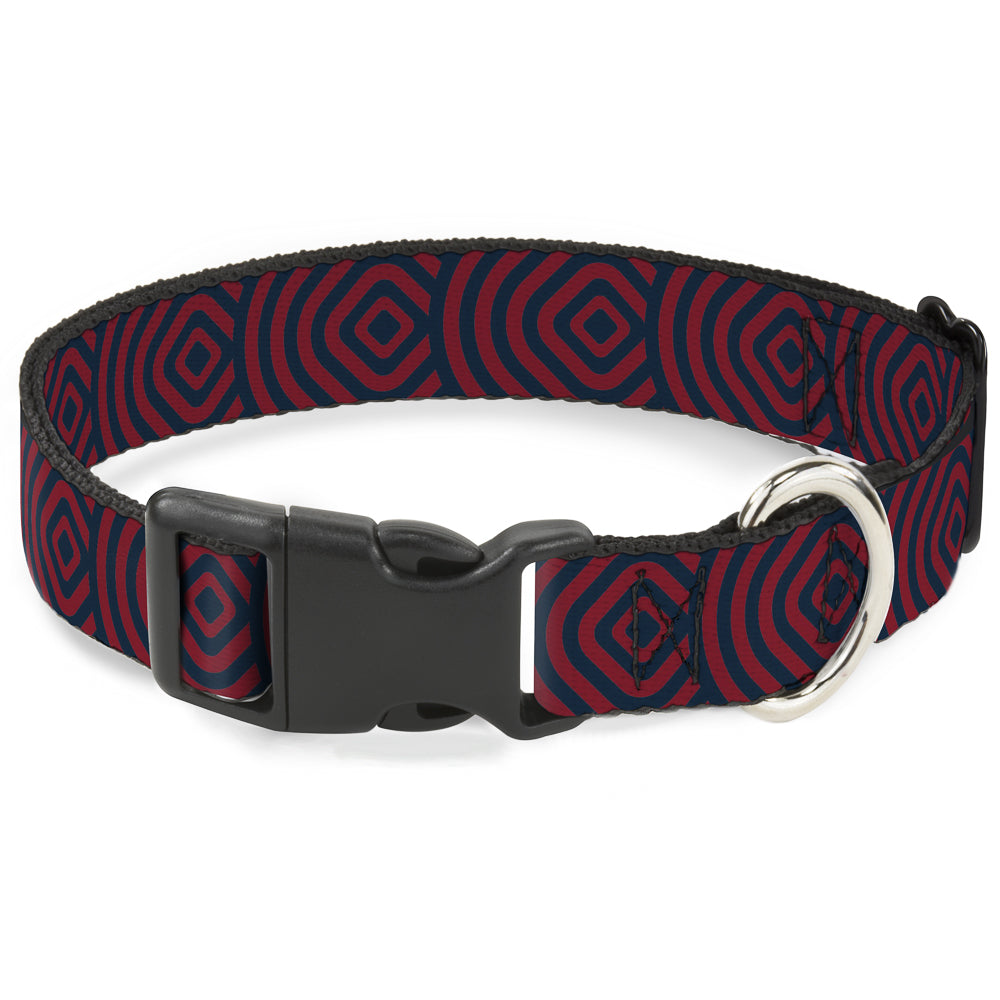 Plastic Clip Collar - Square Target Red/Navy Plastic Clip Collars Buckle-Down