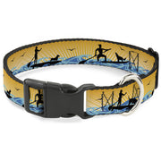 Plastic Clip Collar - SUP w/Dog Yellows/Blues/Black Plastic Clip Collars Buckle-Down