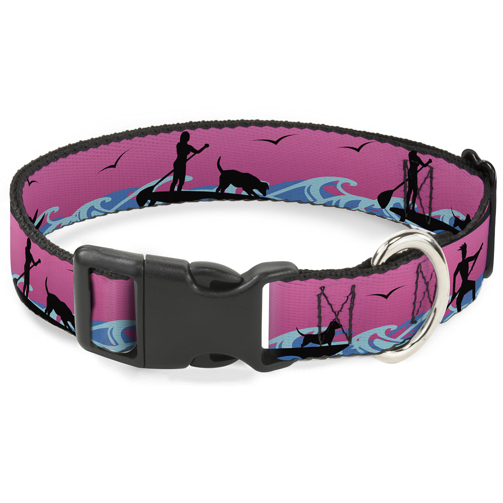 Plastic Clip Collar - SUP w/Dog Pink/Blues/Black Plastic Clip Collars Buckle-Down