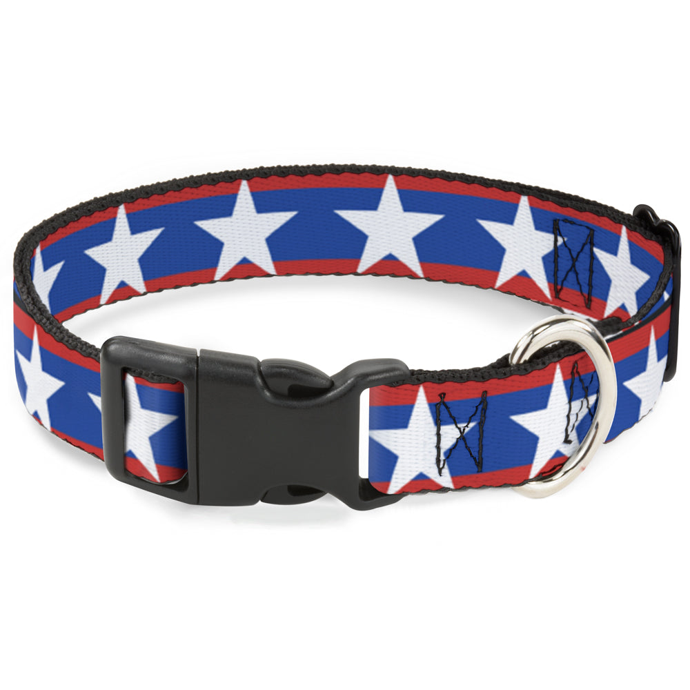 Plastic Clip Collar - Stars/Stripes Red/Blue/White Plastic Clip Collars Buckle-Down