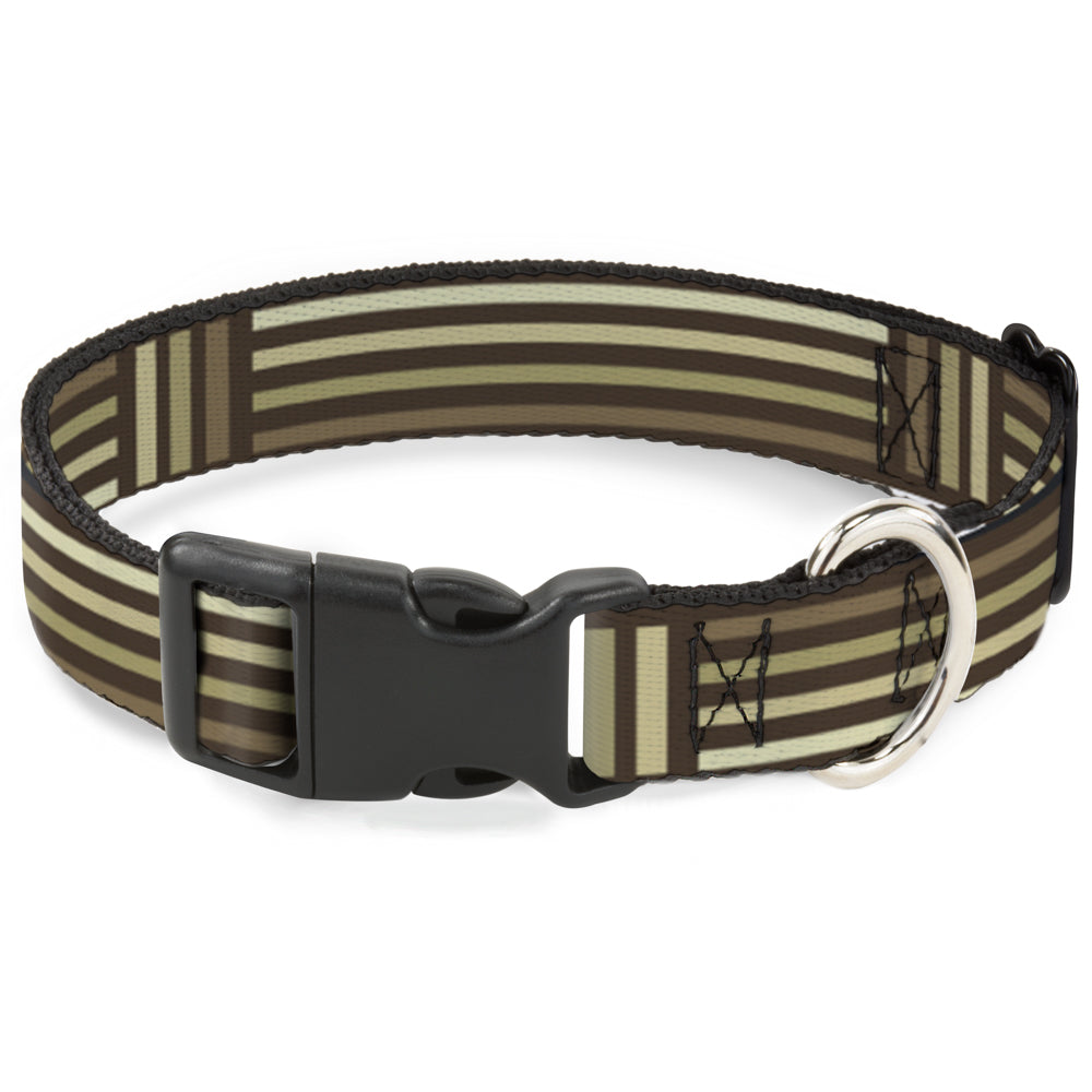Plastic Clip Collar - Stripe Blocks Browns Plastic Clip Collars Buckle-Down