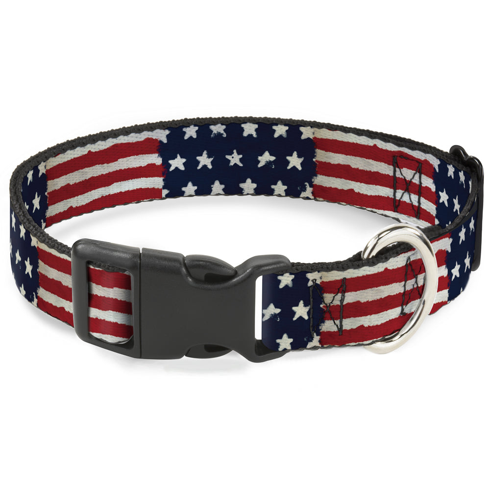 Plastic Clip Collar - Stars & Stripes Painting Plastic Clip Collars Buckle-Down