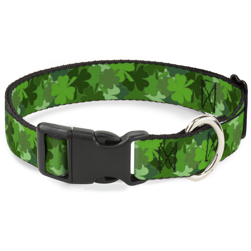 Plastic Clip Collar - St. Pat's Stacked Shamrocks Greens Plastic Clip Collars Buckle-Down