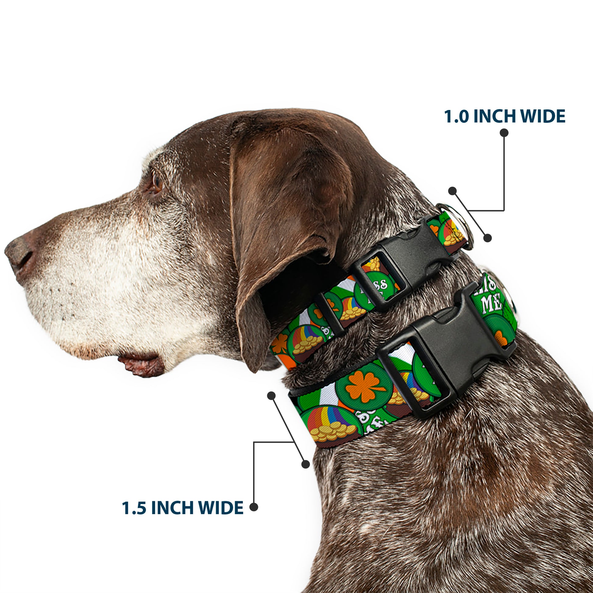 Plastic Clip Collar - St. Pat's 4-Buttons Stacked Plastic Clip Collars Buckle-Down