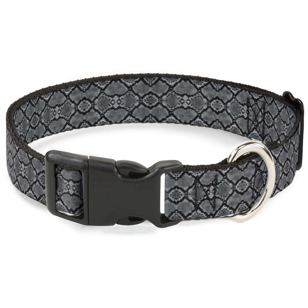 Plastic Clip Collar - Snake Skin 3 Charcoal/Black Plastic Clip Collars Buckle-Down
