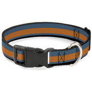 Plastic Clip Collar - Stripes Black/Steel Blue/Orange Plastic Clip Collars Buckle-Down