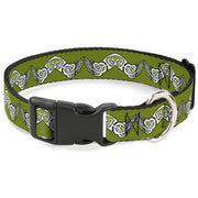 Plastic Clip Collar - Celtic Knot3 Olives/Black/White Plastic Clip Collars Buckle-Down