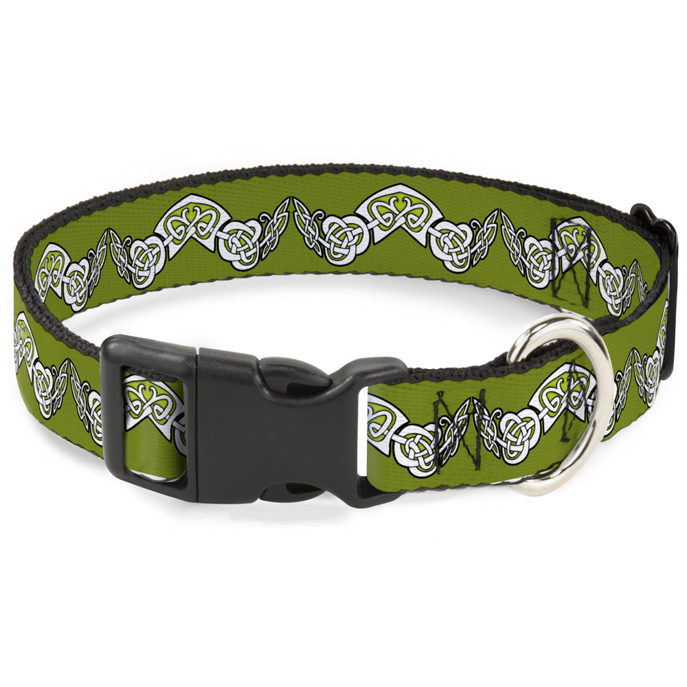 Plastic Clip Collar - Celtic Knot3 Olives/Black/White Plastic Clip Collars Buckle-Down