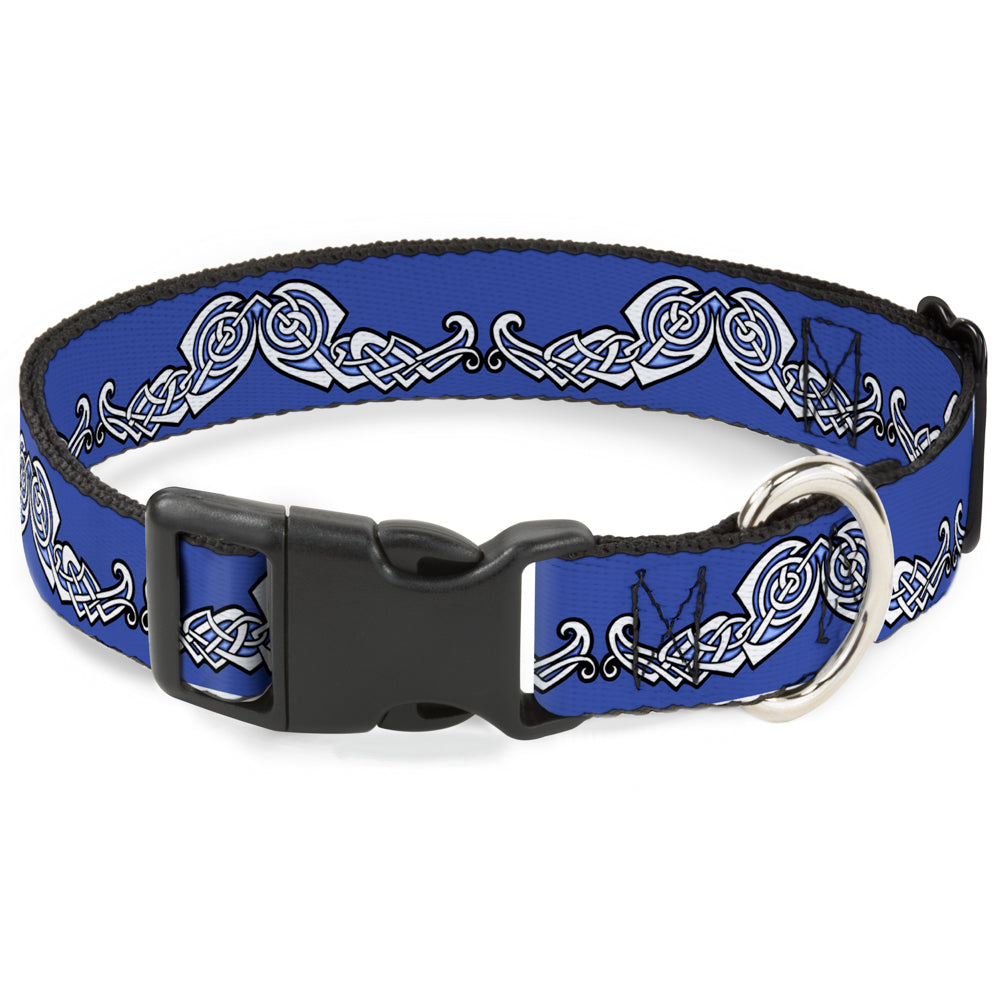 Plastic Clip Collar - Celtic Knot4 Blues/Black/White Plastic Clip Collars Buckle-Down