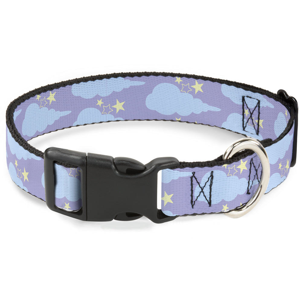 Plastic Clip Collar - Cloudy/Starry Sky Lavender/Blue/Yellow Plastic Clip Collars Buckle-Down