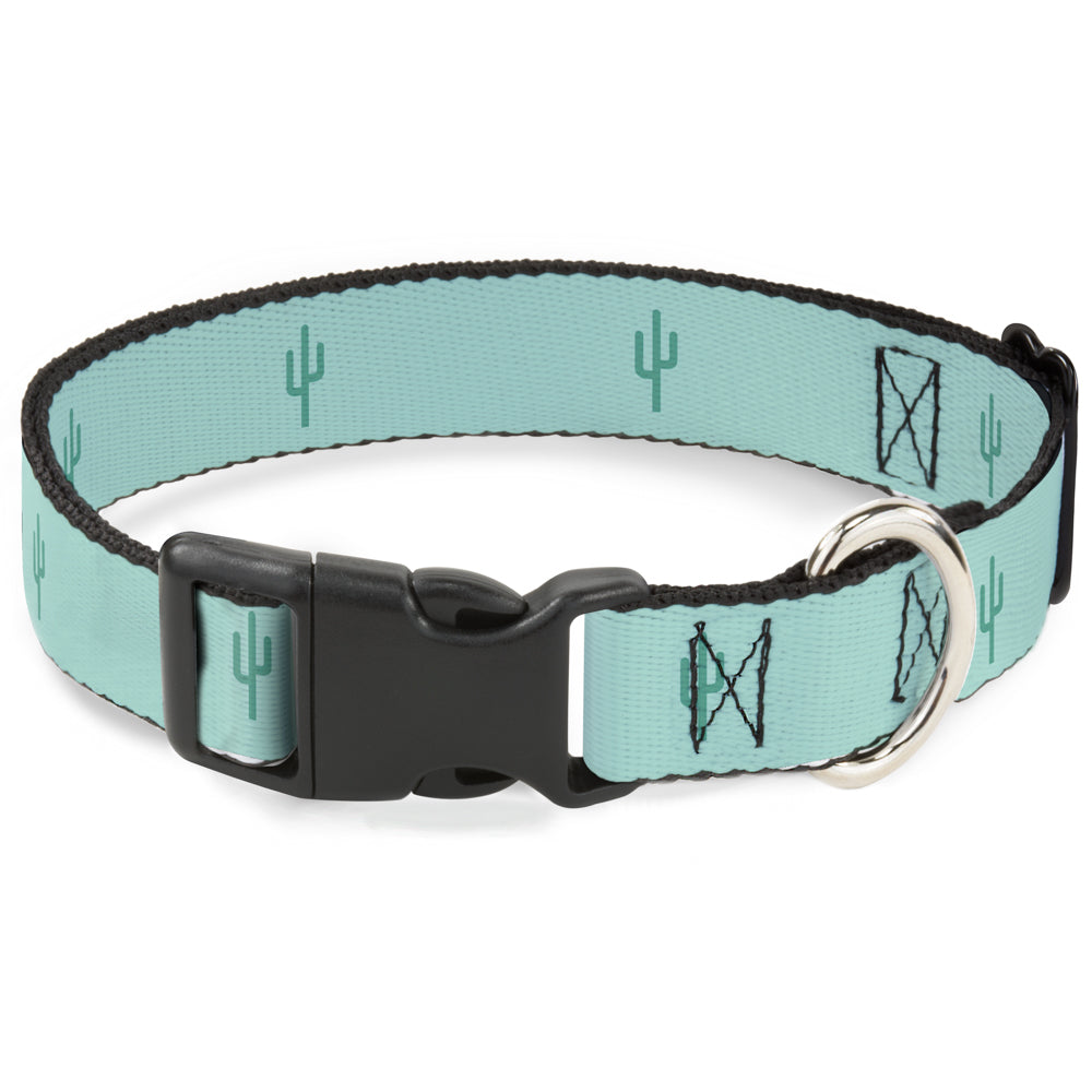 Plastic Clip Collar - Cacti1 Aqua Blues Plastic Clip Collars Buckle-Down