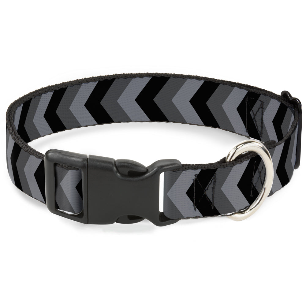 Plastic Clip Collar - Chevron Gray/Black/Charcoal Plastic Clip Collars Buckle-Down