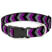 Plastic Clip Collar - Chevron Purple/Black/Gray Plastic Clip Collars Buckle-Down