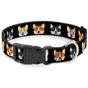 Plastic Clip Collar - Corgi 3-Faces Black Plastic Clip Collars Buckle-Down