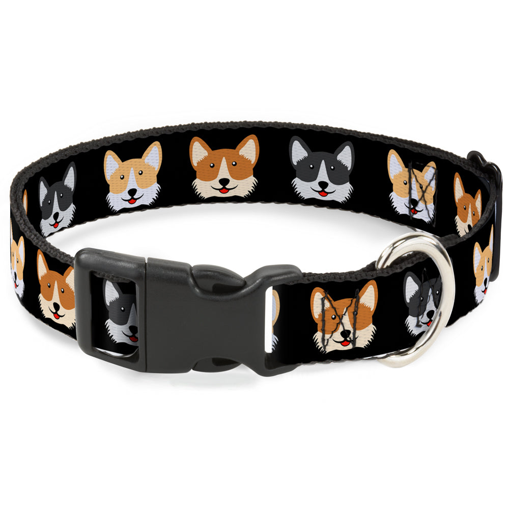 Plastic Clip Collar - Corgi 3-Faces Black Plastic Clip Collars Buckle-Down