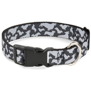 Plastic Clip Collar - Corgi Silhouette Poses Grays Plastic Clip Collars Buckle-Down